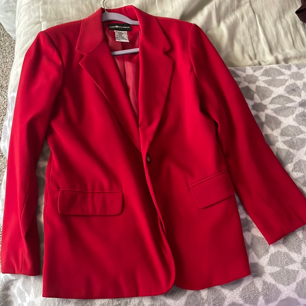 Red oversized blazer